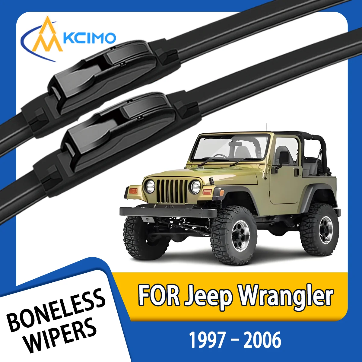 

KCIMO 2PCS New Front Windshield Wiper Blade for Jeep Wrangler TJ 1997-2006 Jeep TJ (Canada) Jeep TJL (Egypt) Front Windshield