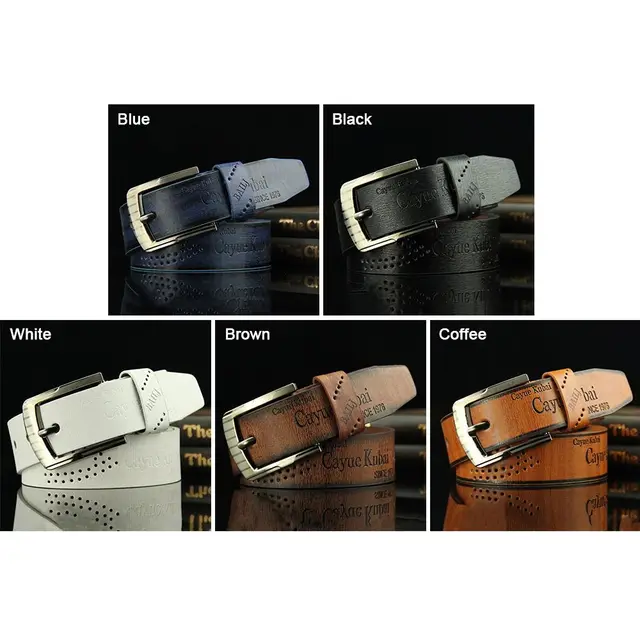 Durable Cowboy Leather Belt Casual Vintage Pin Buckle Waistband Pants Bands Men's Belt 6 Durable Cowboy Leather Belt Casual Vintage Pin Buckle Waistband Pants Bands Men's Belt 6