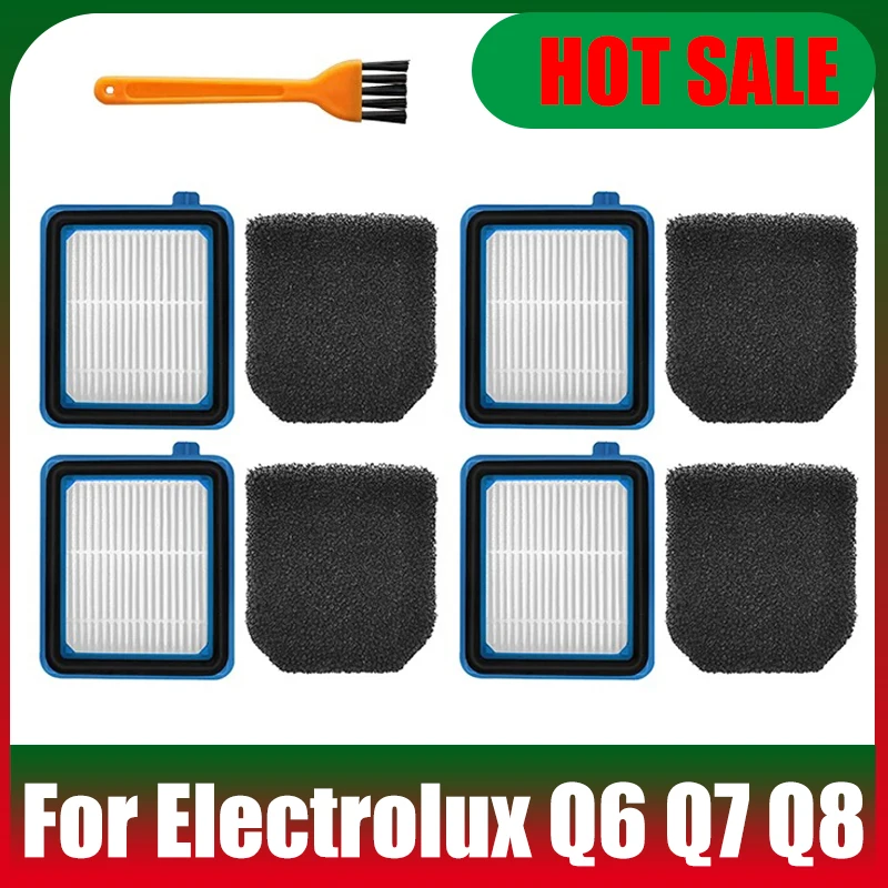 4 PCS HEPA Filter Accessories For Electrolux Q6 Q7 Q8 WQ61 WQ71 WQ81 W3N5 Vacuum Cleaner Washable Filter Spare Parts