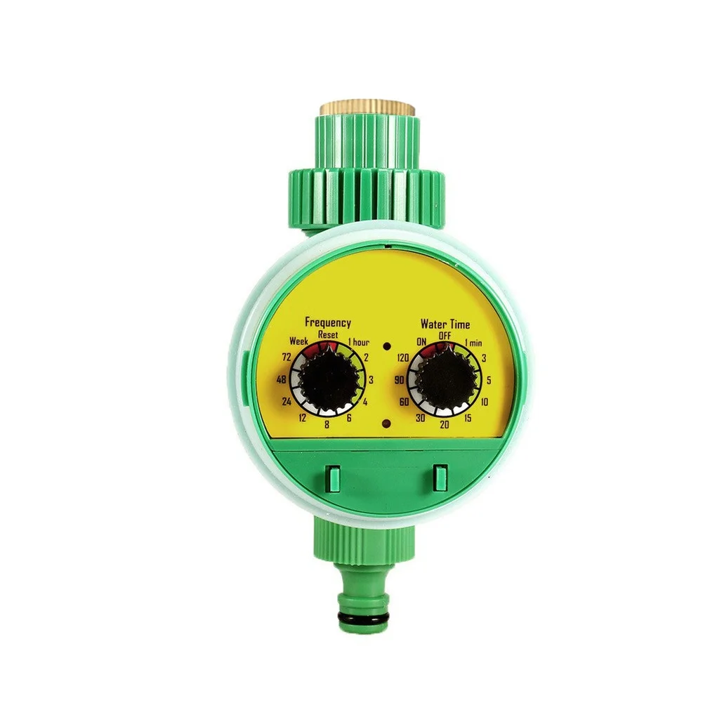 Copper Head Water Timer Controller with Dual Knob Adjustment LED Operational Light Waterproof Transparent Protective Cover
