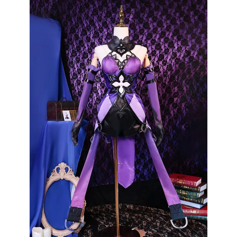 Honkai star rail Black Swan cosplay costume full set dress uniform Halloween Party Black Swan cosplay dress outfit wig shoes #1