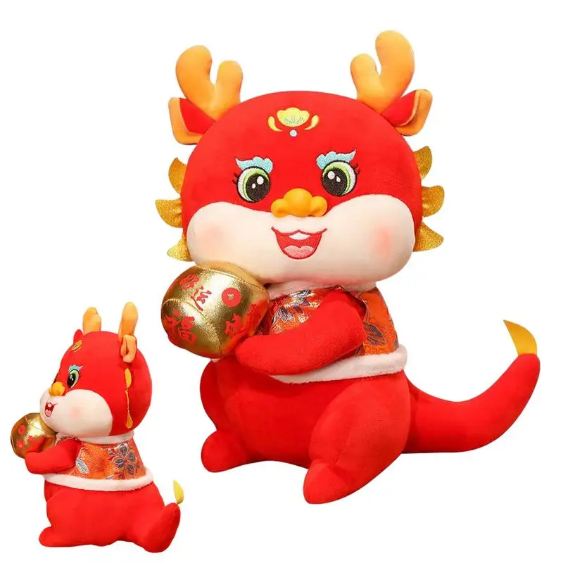 Juguete de peluche del zodiaco, peluche Adorable de dragón rojo de la suerte, regalos de cumpleaños, recuerdos de fiesta de navidad