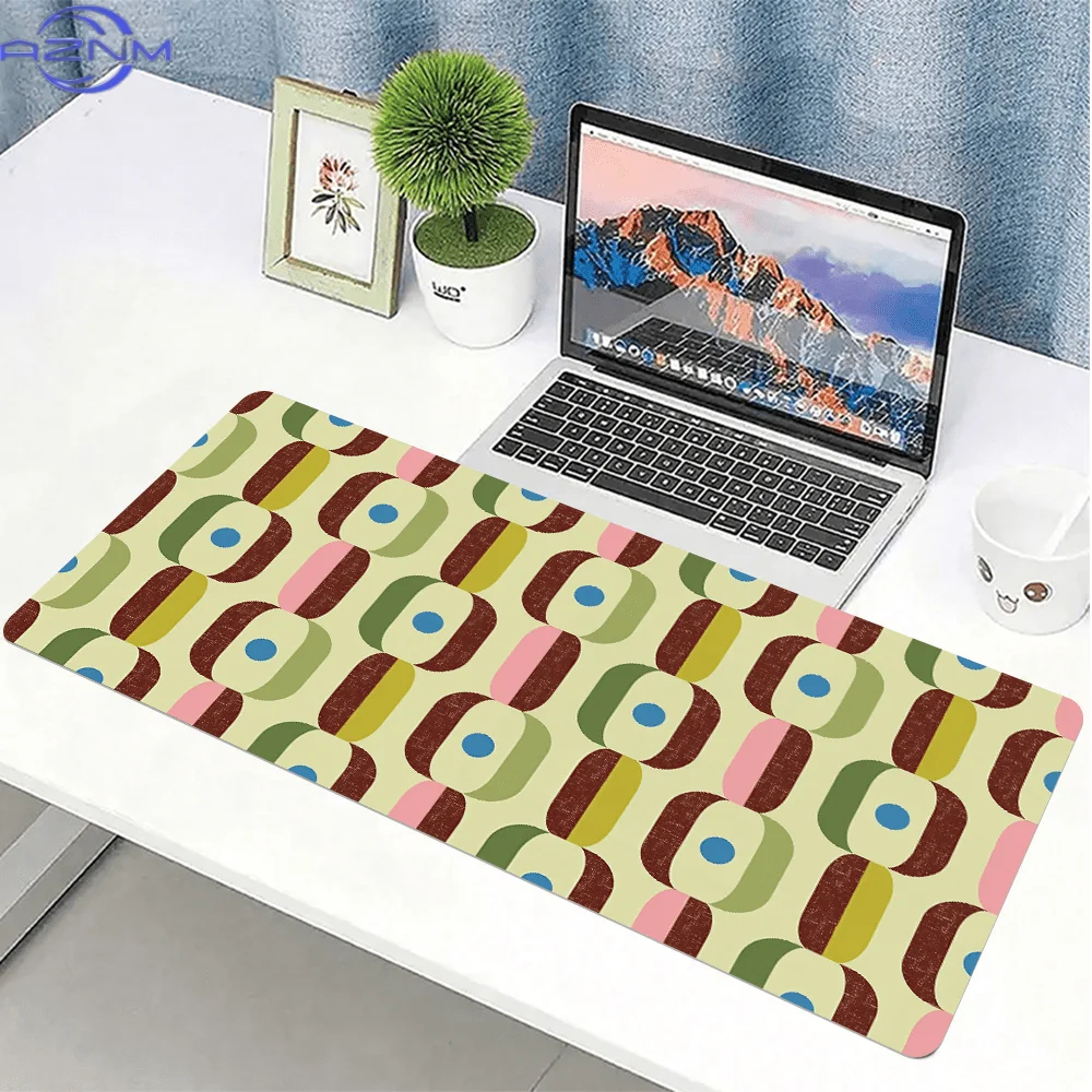 1pc Retro Bauhaus Geometric Style Mouse Pad  cm, Large Non-Slip Desk Mat, Desk Pad for Home Office - Soft Fabric Surface Keyboar