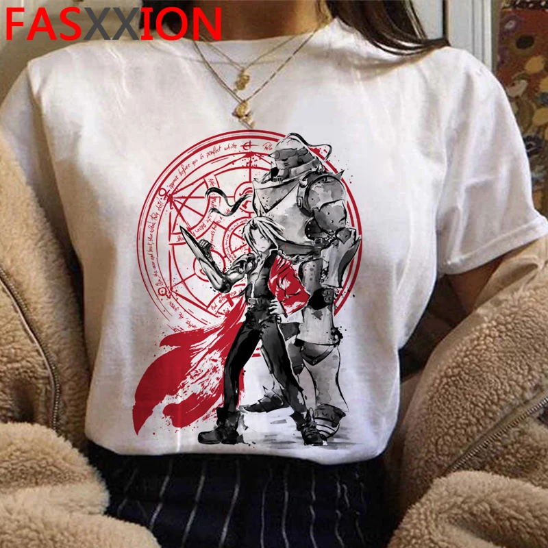 New Fullmetal Alchemist T Shirt Men Kawaii Edward Elric Graphic Tees Harajuku Cartoon Tshirt Japanese Anime Funny T-shirt Male