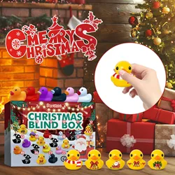 Christmas Advent Calendar With 24 Rubber Ducks 24 Days Countdown Calendar Rubber Ducky Bath Toy Creative Christmas Gifts