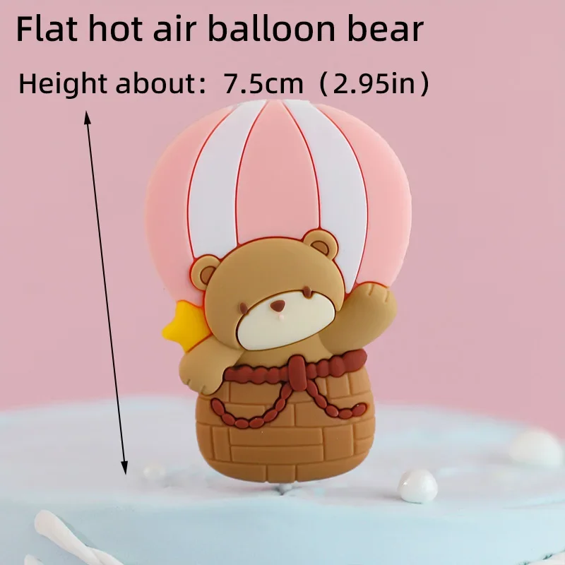 Cartoon Pilot Bär Kuchen Topper Luftfahrt Thema mit Sternen Luftballons Dekor für Happy 1st Birthday Party Baby Shower Supplies – Detail 25