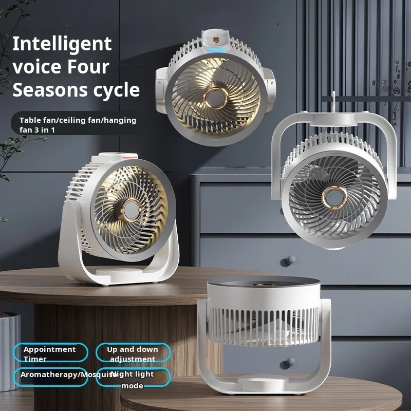 Ventilador de circulación de aire USB, ventilador de mesa para exteriores para dormitorio de estudiantes, ventilador silencioso portátil inalámbrico para el hogar, ventilador de techo de pared de escritorio