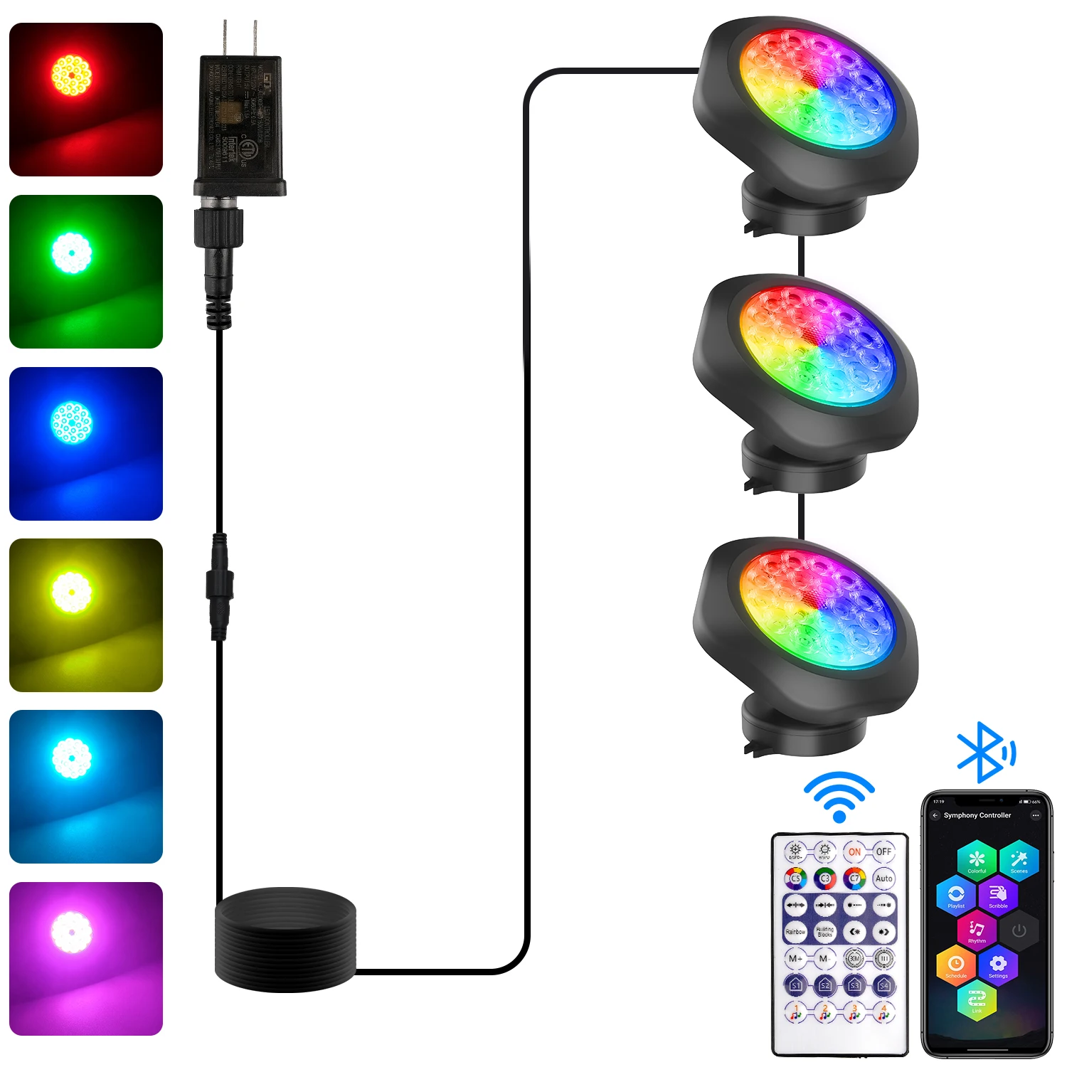 T-SUNRISE 3/4/5/6/10 LED RGB Lichter IP68 Wasserdichte Schwimmbad Licht Unterwasser Lampe Landschaft Scheinwerfer Für Garten APP Fernbedienung 5
