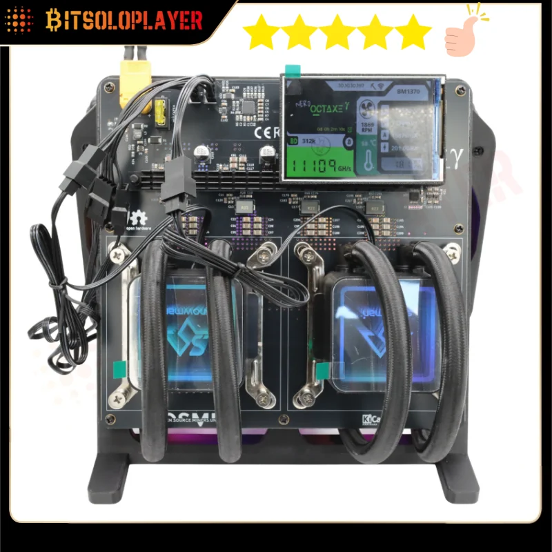 Nerdoctaxe Rev2.2 Hydro 11Th/s 190W 3.5 Inch Display Open Source Home Bitcoin Miner With Mean Well Power Supply