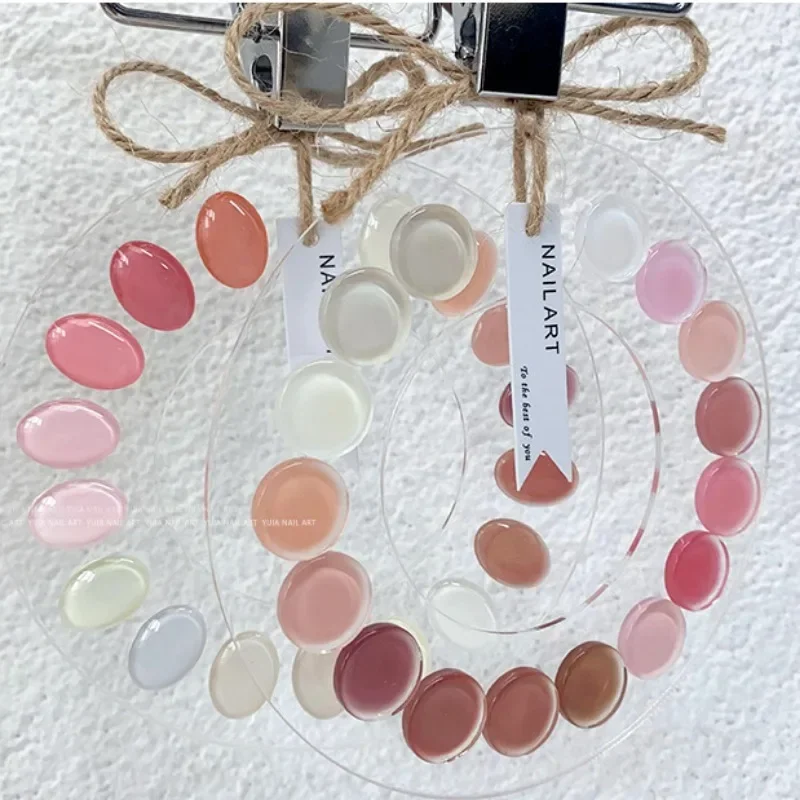 네일 UV 젤 컬러 디스플레이, 나무 행어 연습 라운드 아크릴 네일 인쇄 클리어 플레이트, 매니큐어 디스플레이, 가짜 네일 팁 카드