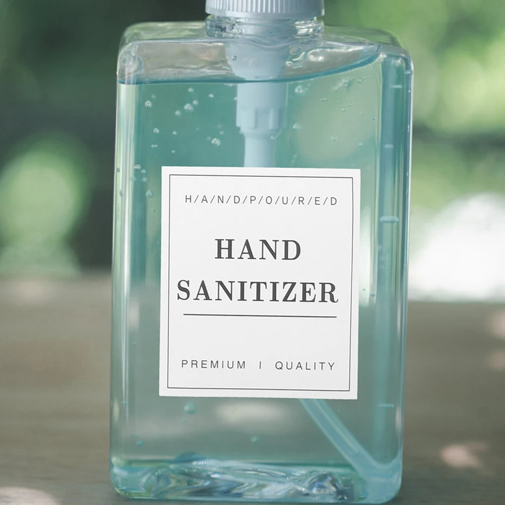 

2 Sets Bathroom Bottle Labels Waterproof Oilproof White Black Soap Dispenser Essential Oil Travel Stickers Storage ganization