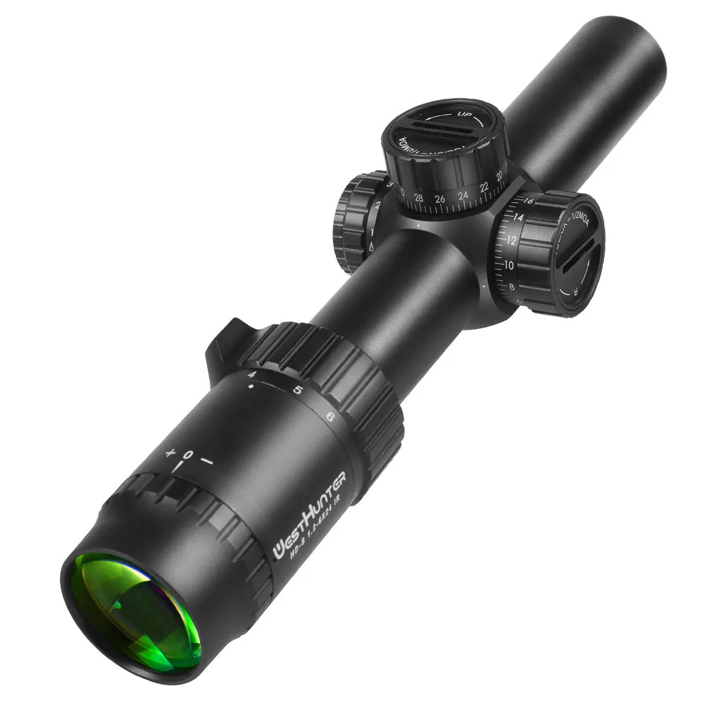 WESTHUNTER HD-S 1.2-6X24 IR SFP Compact Scope Mil Dot Red&Green Illuminated Tactical Riflescope Lock Reset Hunting Optical Sight