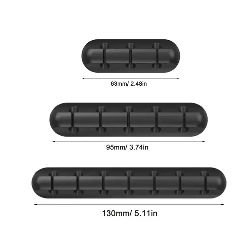 2PCS Silicone Cable Organizer USB Wire Winder Clip for Desktop Mouse Keyboard Headphone Cord Management Holder 3/5/7 Holes