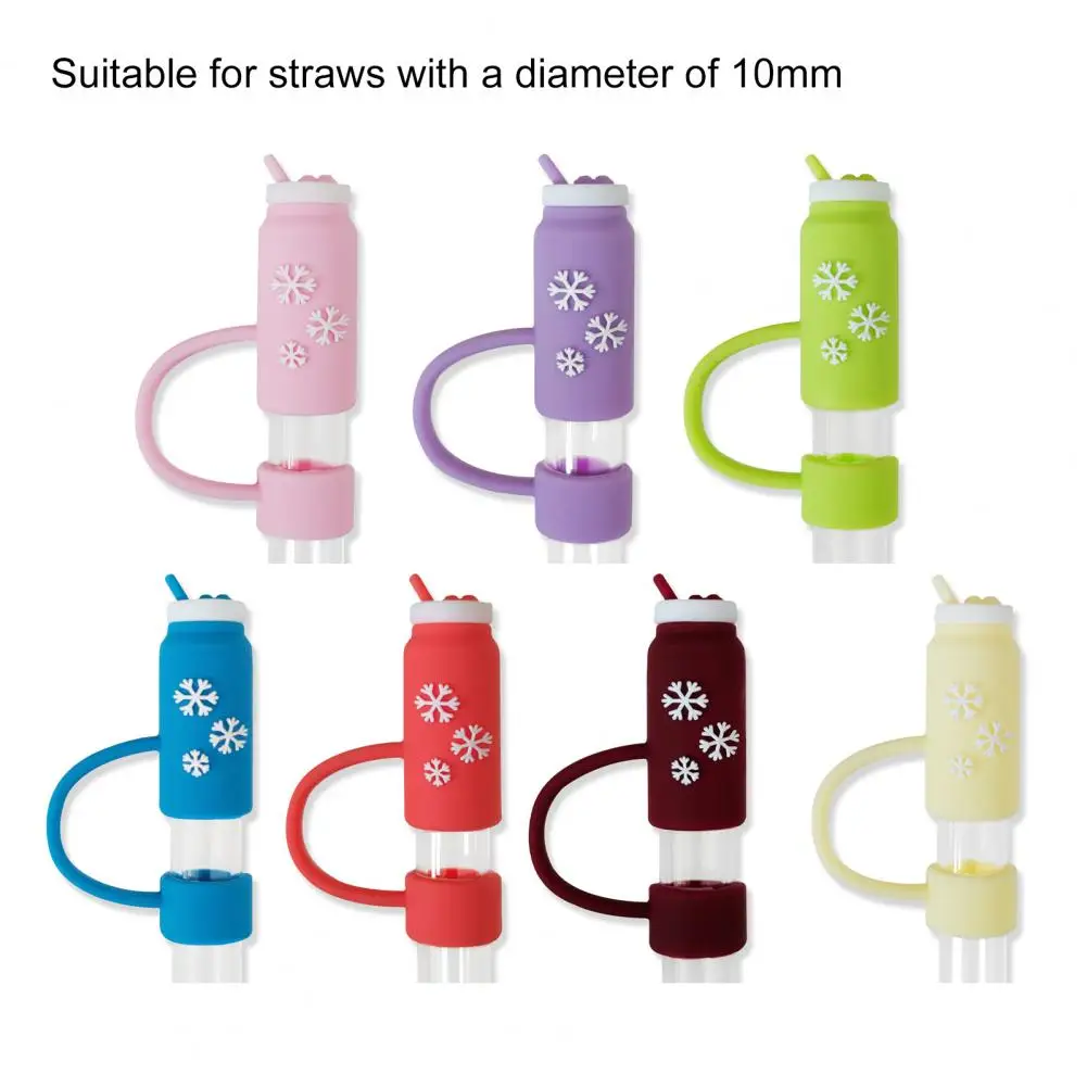 1 Set Silicone Straw Cap Cover Cartoon Straw Lid Set Splashproof Dustproof Straw End Plug for Cup Decoration Party Props Gift