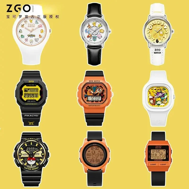 ZGO Co-branded Anime Series Watch Men\'s Sports Waterproof Student Trend Pikachu Quartz Electronic Watch Gifts