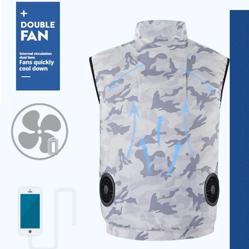 

Intelligent fan suit vest for outdoor fishing, cycling, sun protection, vest, charging, cooling, air conditioning suit