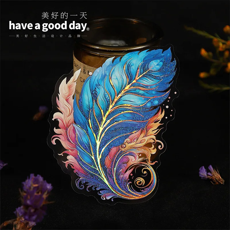 ملصقات مقاومة للماء من ريش الملاك ، موضوع ريش الحيوانات الأليفة ، دفتر الحسابات اليدوي ، مواد الياقات الزخرفية ، لوازم دفتر اليوميات غير المرغوب فيها ، 5 * #3