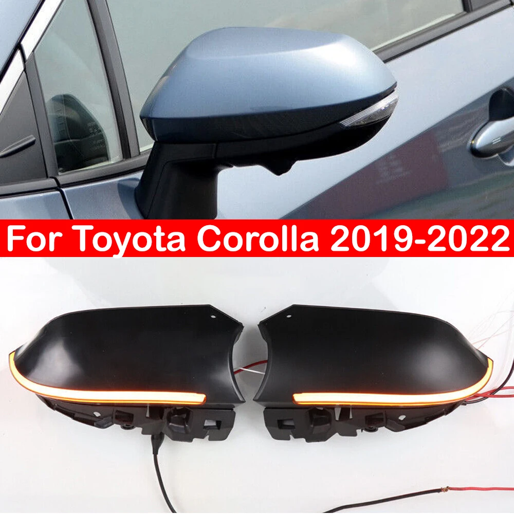 

For Toyota Corolla 2019-2022 Car Dynamic LED Turn Signal Light Side Mirror Sequential Parking Lamp Dynamic Blinker White Amber