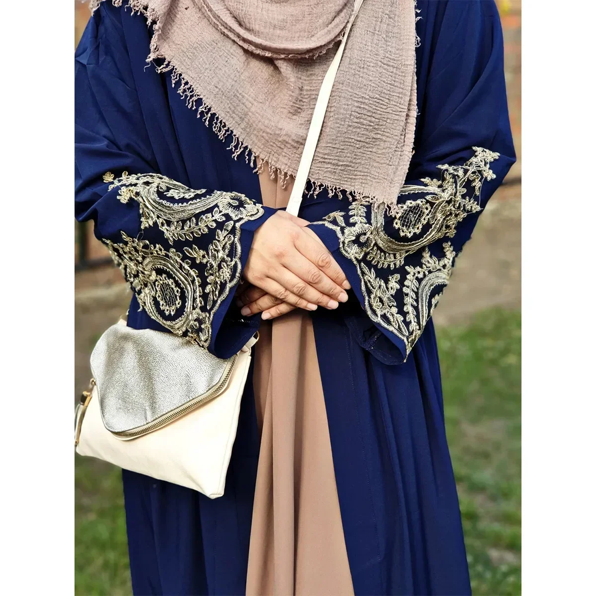 Moda Patchwork batas abiertas Casual Dubai Abaya vestido musulmán Abayas ajustadas para mujeres con cordones cárdigan de manga larga vestido largo