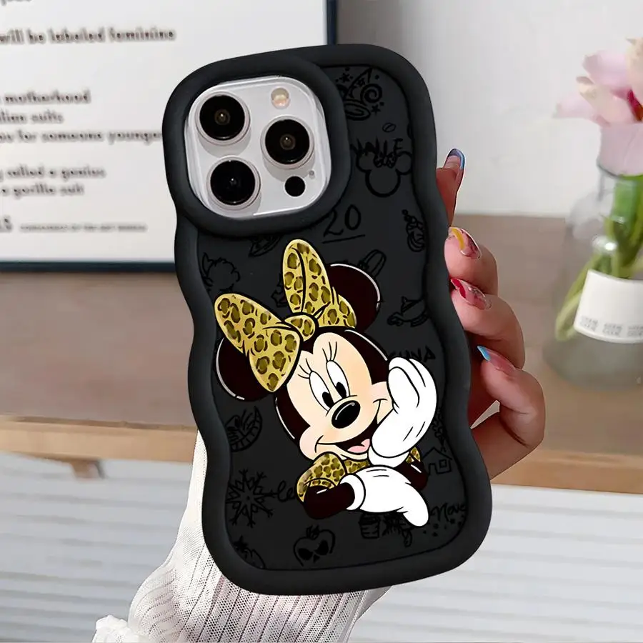 Disney Leopard Print Minnie Cassa Del Telefono per Apple iPhone 11 16 13 15 12 14 Pro Max 7 XR X XS 13 12 Mini 14 Plus 8 Copertura In Silicone