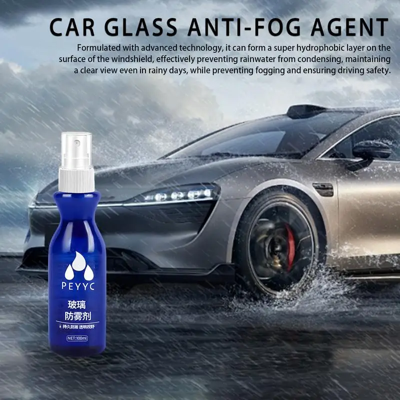 

Anti Fog Spray Windshield Glass Cleaner 100ml Rain Proof Spray Glass Cleaner For Automotive Interior Glass And Mirrors To