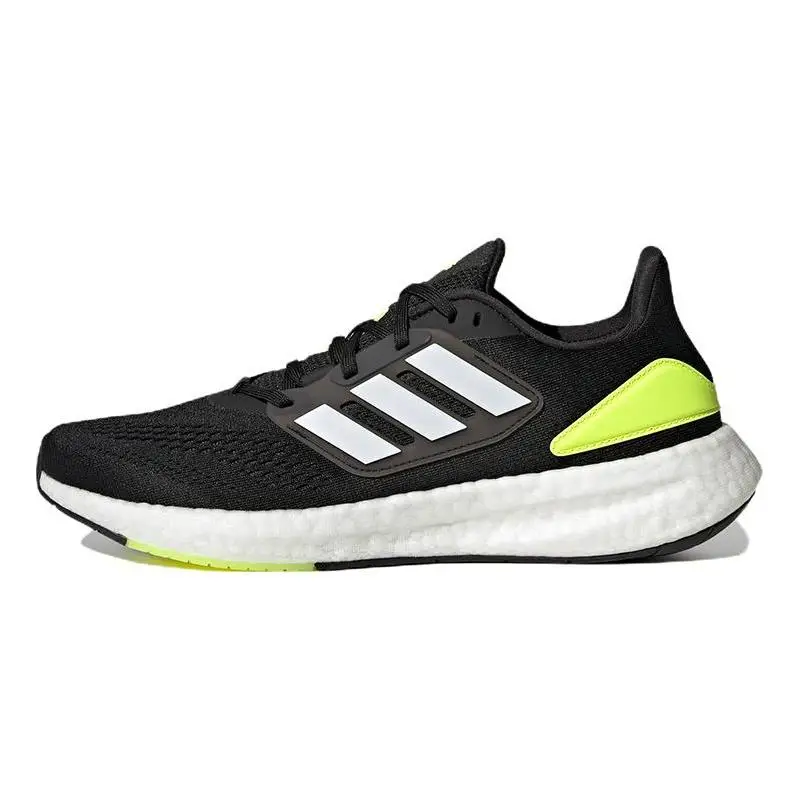 Chaussures de sport adidas Pureboost 22 Core, baskets noires, nuage blanc, jaune solaire, HQ1449