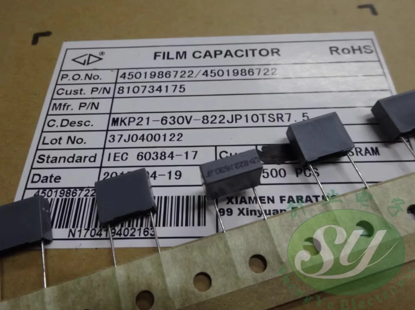 

20PCS Xiamen Fara MKP21 0.0082uf/630v 8200pf 8.2nf 8n2 822 New film capacitor 10MM