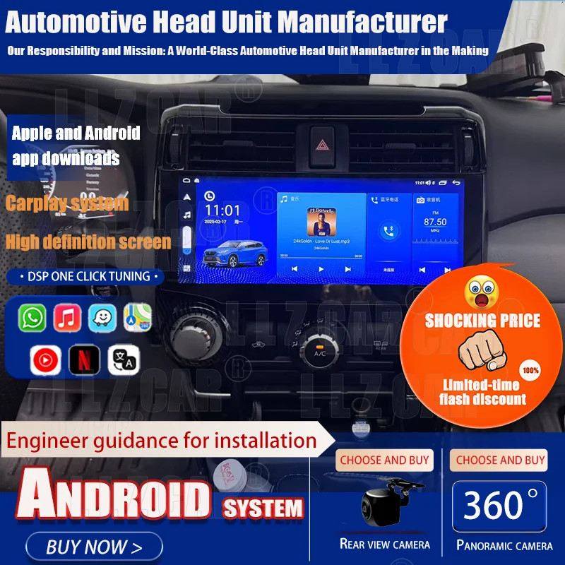 12.3inch For Toyota 4Runner 4 RUNNER 2009-2019 Android 13 Car Radio Multimedia Player GPS Navigation Auto Stereo Carplay Monitor