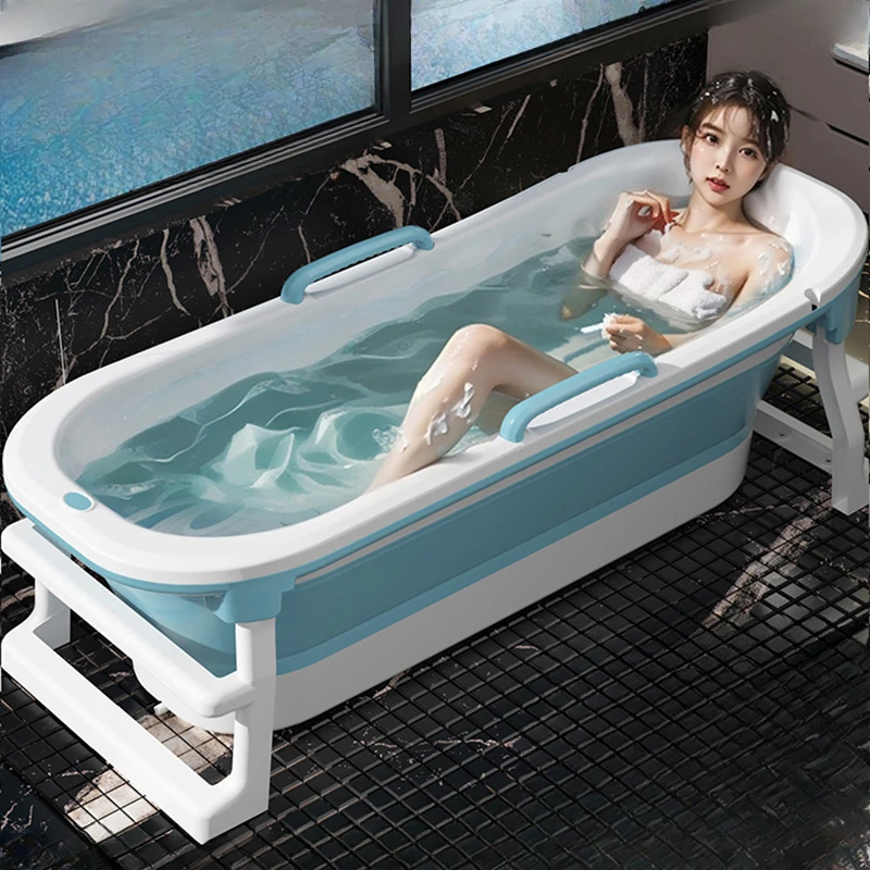 Folding Bath Adults Portable Bathtub Adult Pedicure Foot Acrylic Toilet Half Body Large Family Pool Lavacabezas Mobile Simple