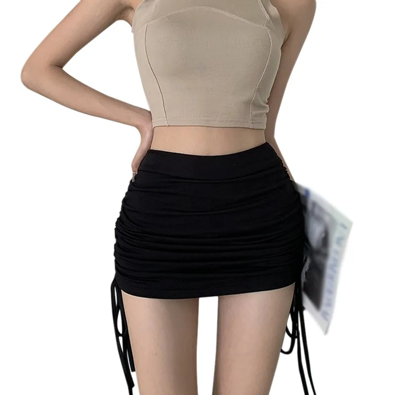 Mini Cargo Skirts for Women Y2K High Waist Side Drawstring Trendy Summer Short Skirt