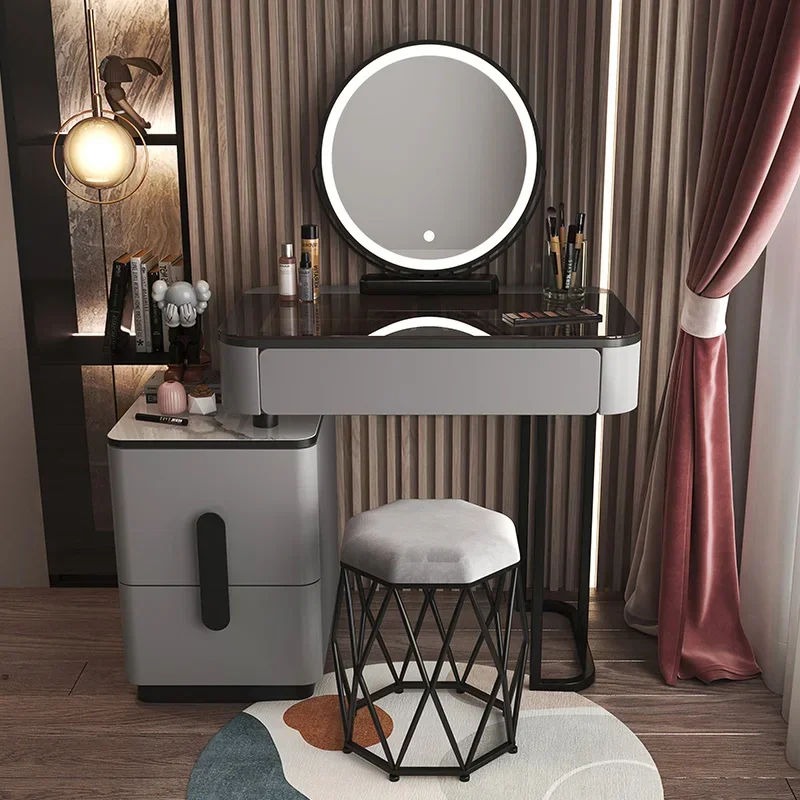 Toeletta di lusso in vetro Trucco Vanity Specchio portaoggetti Toeletta Comodino Armarios Para Sala De Estar Mobili per camera da letto