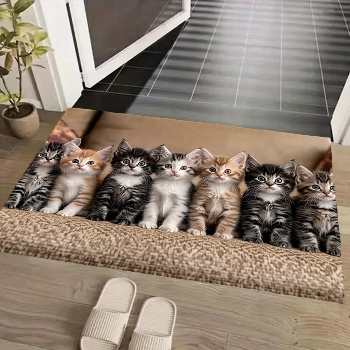 Heavy Duty Indoor Outdoor Welcome Doormat Mat Entryway Runner Rug Pet Cleaning Accessory for Porch Entrance Home Decor Durable W