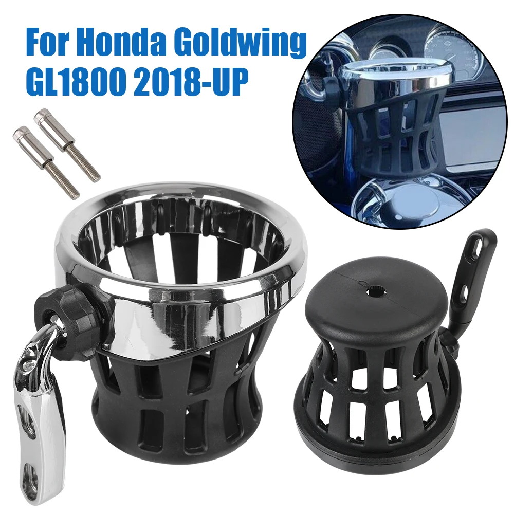 Motorcycle Drink Cup Holder Water Bottle Mount for Honda Goldwing GL1800 2018-UP Handlebar Beverage Support Bracket Aluminum