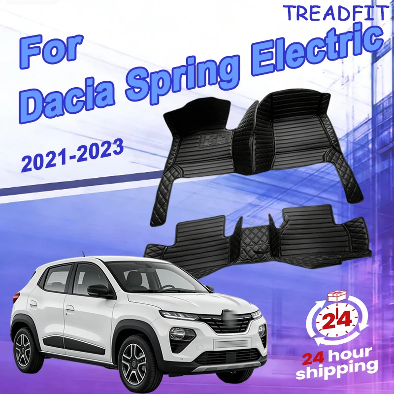Alfombrillas de lujo para coche Dacia Spring Electric Renault City K-ZE Renault Kwid e-tech Electric 2021 ~ 2023, almohadillas impermeables para coche