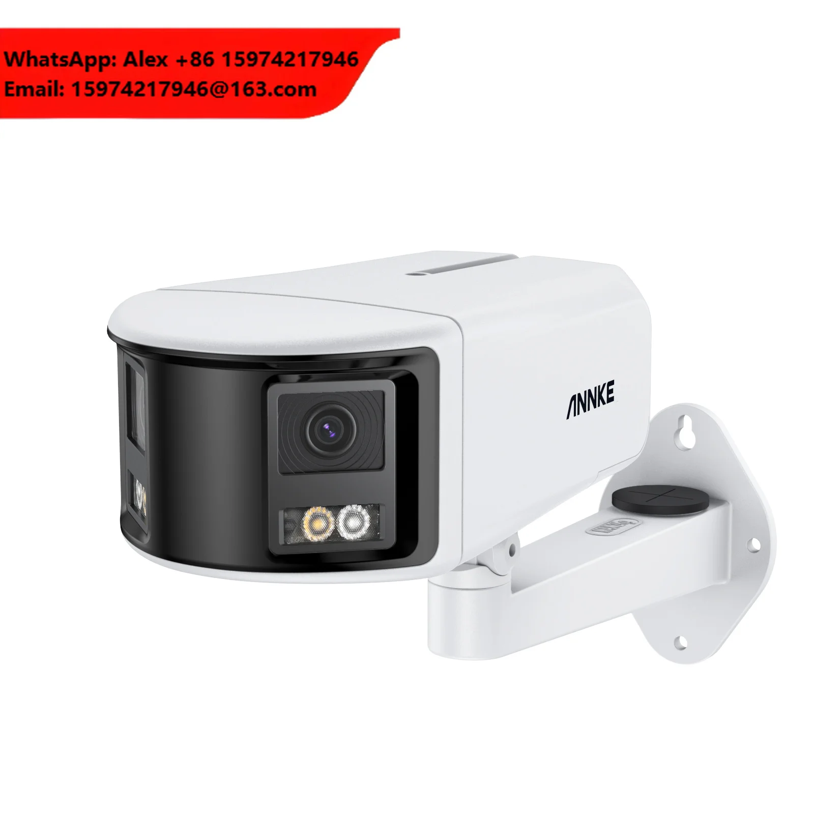 ANNKE FCD800 4K 8MP For Home Surveillance Dual Lens Panoramic 180 FOV POE IP Camera Fixed Network CCTV Camera White IR Lights AI