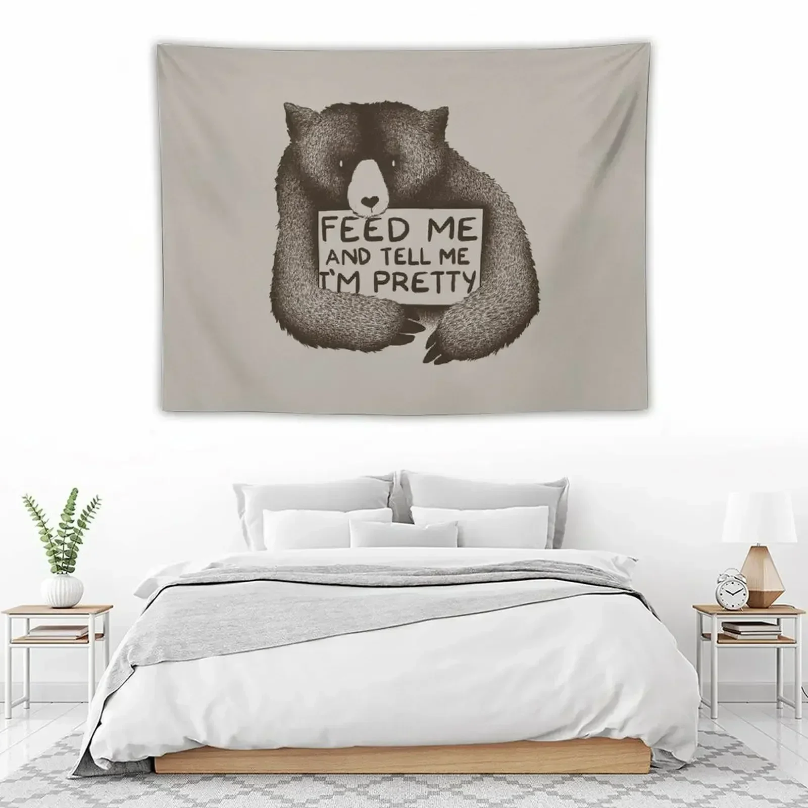 

Feed Me and Tell Me I'm Pretty Bear Tapestry Room Decorations Room Decor House Decor Tapestry