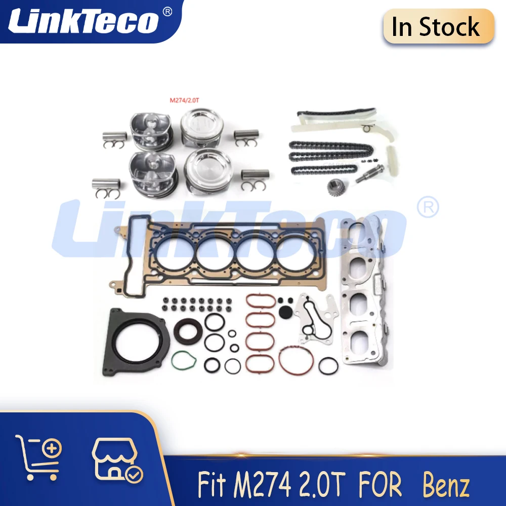 Engine Rebuilding Gasket Piston Ring Timing Set Fit M274 2.0 L T For Mercedes-Benz C250 C300 W205 SLC300 V250 2.0L 2.0T 19-23