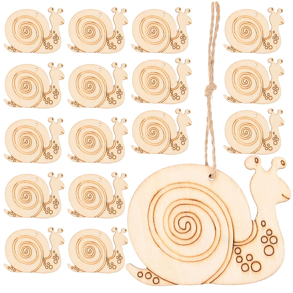 20 Pcs Wood Chips Painting Snail Pieces Crafts Little Mouse Headband Animal Figurine
