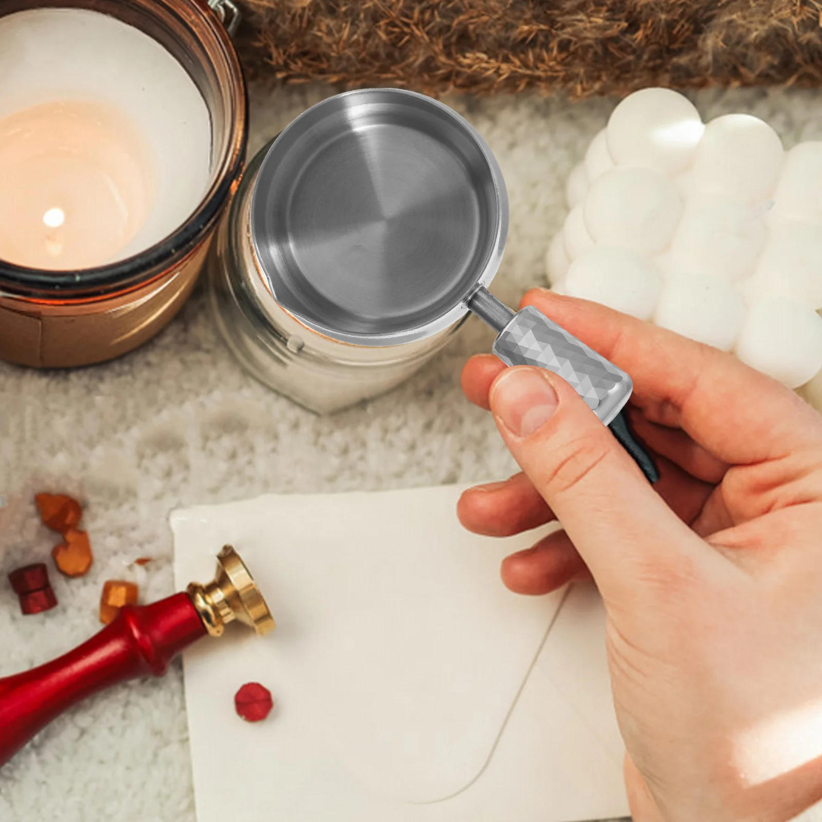 

Sealing Wax Melting Spoon Stainless Steel 60ml Durable Seal Stamp Tool Melt Wax Stick Beads Efficiently Seal Tool