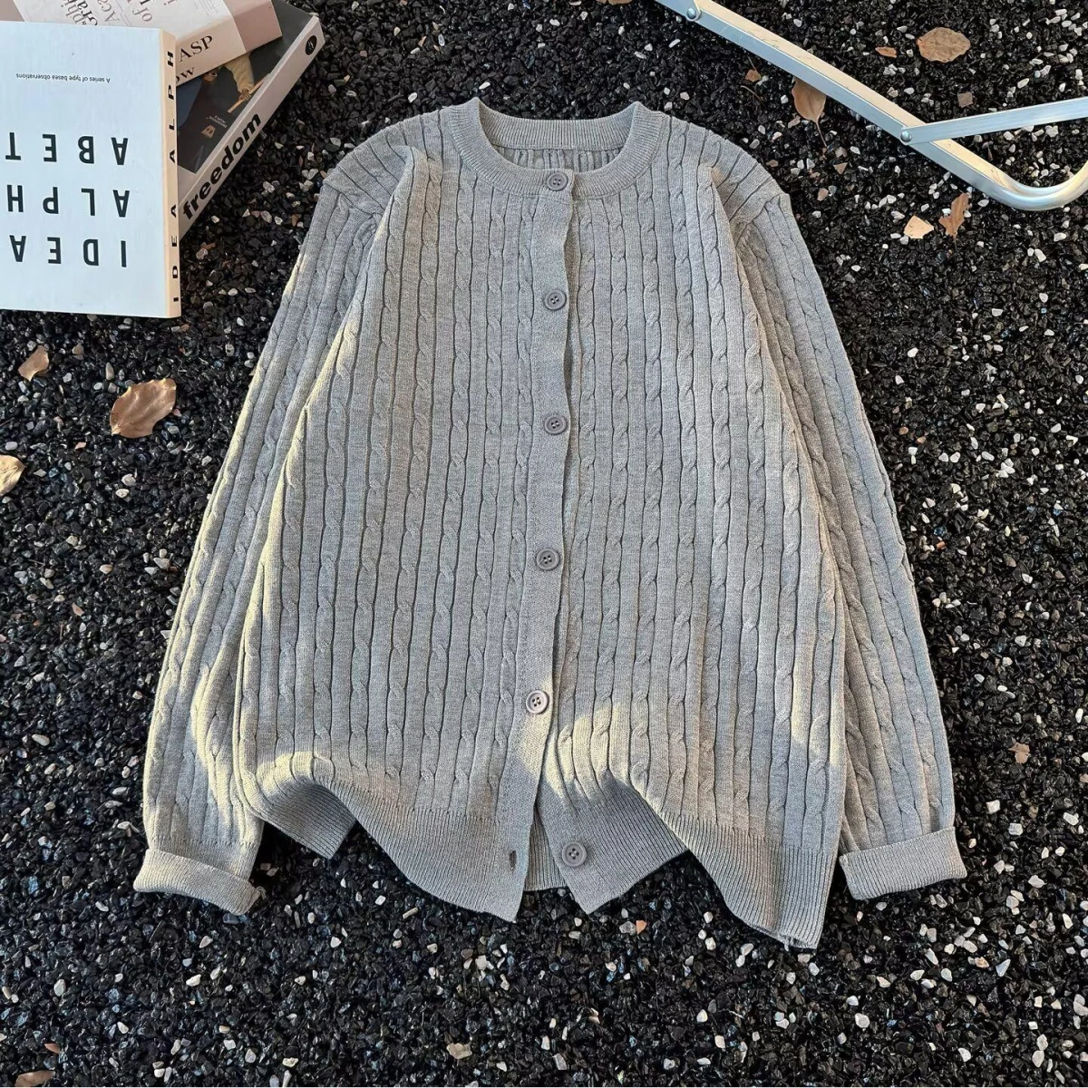 Copricostume lavorato a maglia in seta di ghiaccio cava blu Capispalla sottile estivo da donna Top Dopane Early Summer Faion Poliestere traspirante