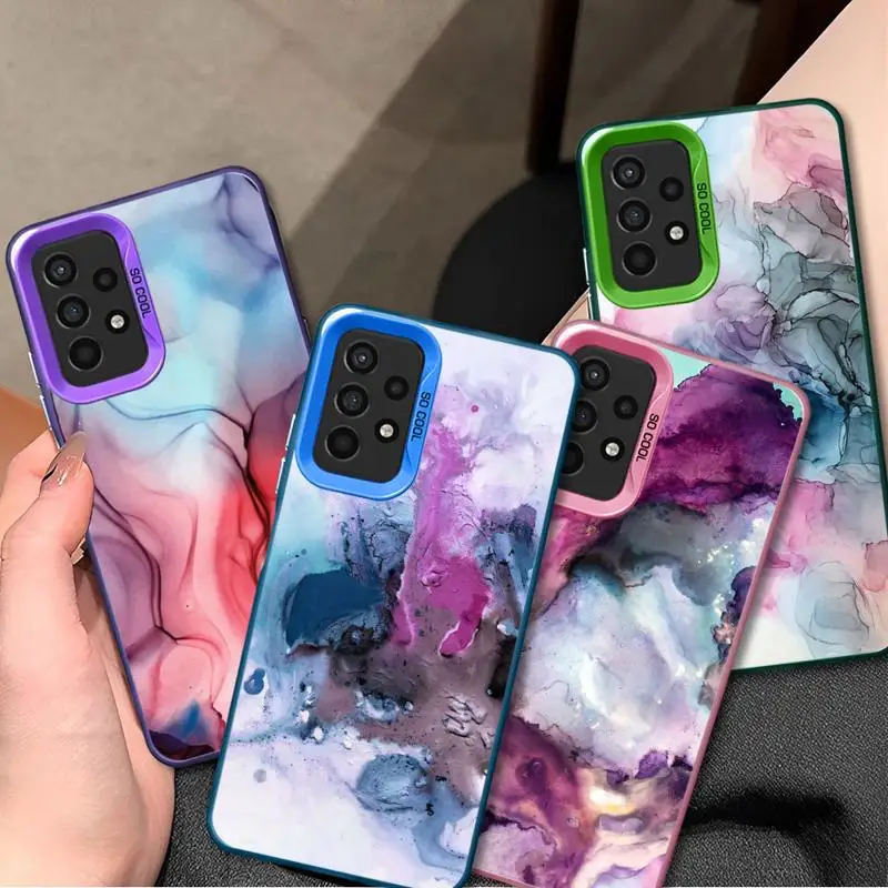 For Samsung Galaxy A21s A52s A10 A20 A30 A50 A02 A03 Core A03s A05 A20s A31 A51 A71 5G Texture Marble Phone Case