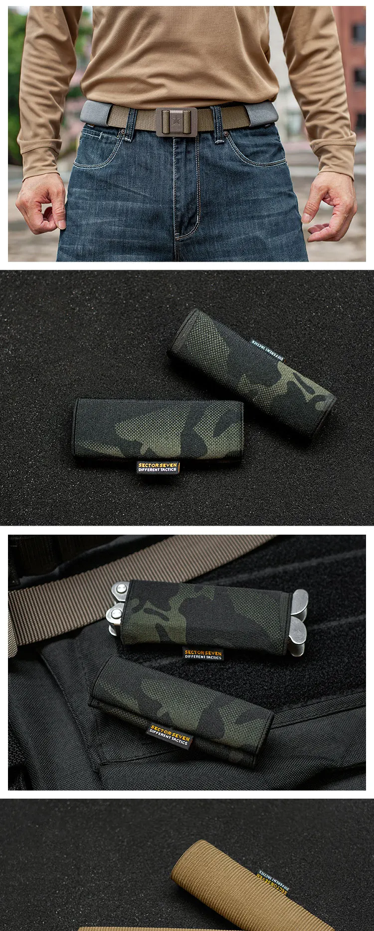 Gürtelhülle Elastische Schlaufe EDC Gürtelorganizer Verdeckter Werkzeughalter Taschenlampenhalter Taktisches Jagdzubehör – Detail 7
