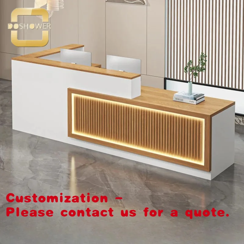 

Customize.Modern Minimalist Salon Reception Counter with Custom Colors and Styles Functional Storage Nail Studio and Beauty