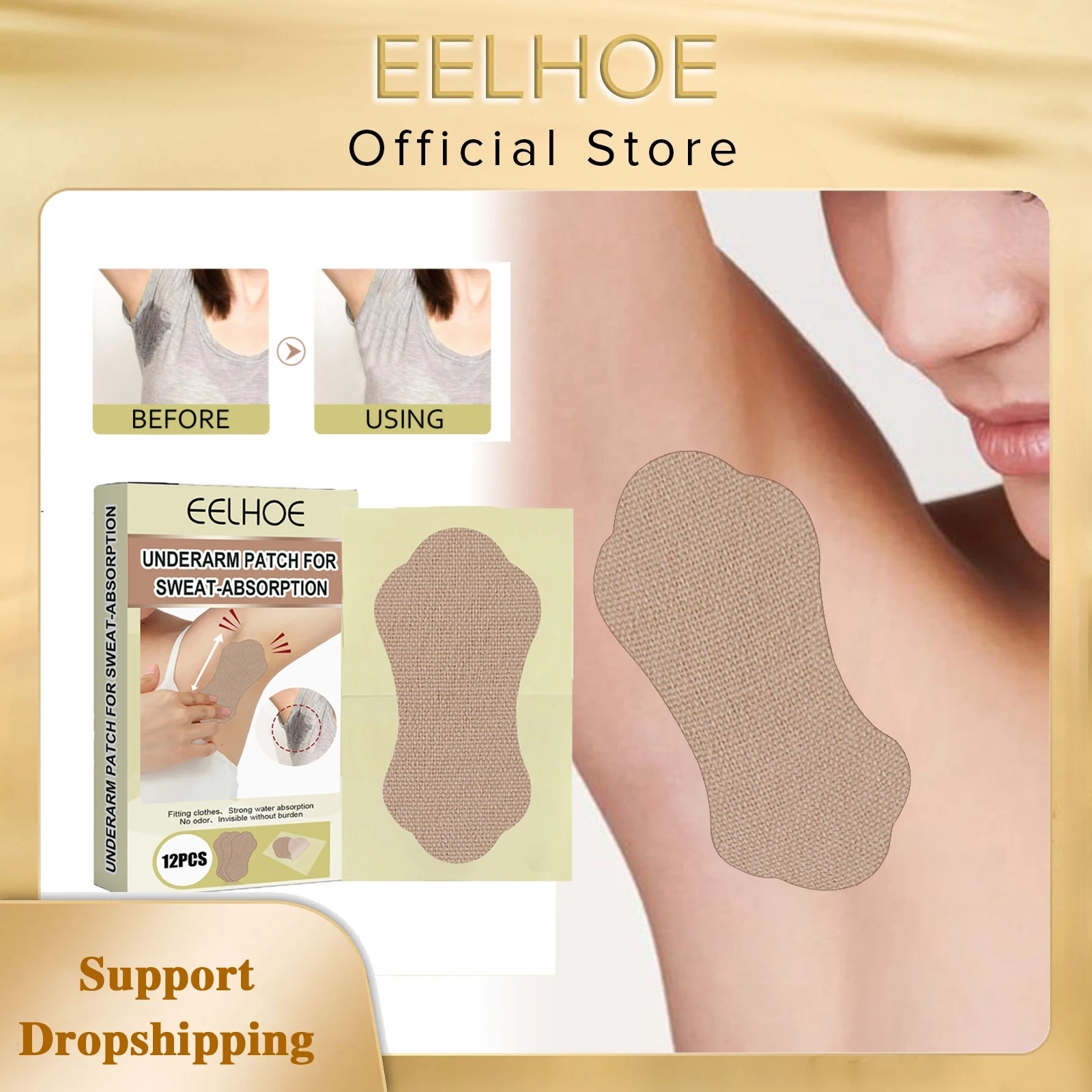 EELHOE Underarm Sweat Pads Breathable Ultra-Thin Armpit Pad Shield Absorbing Disposable Antiperspirant Summer Anti Sweat Sticker