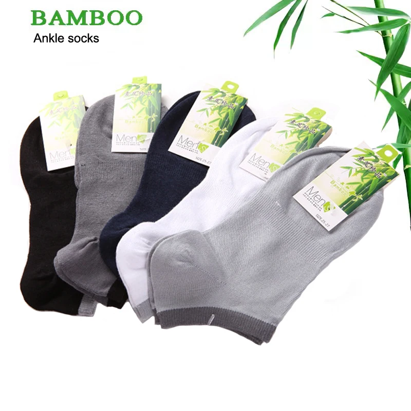 5pairs/lot Sale Men Socks Cool Summer Ankle Socks Casual Happy Socks Bamboo Fiber Boat Socks Meias calcetines