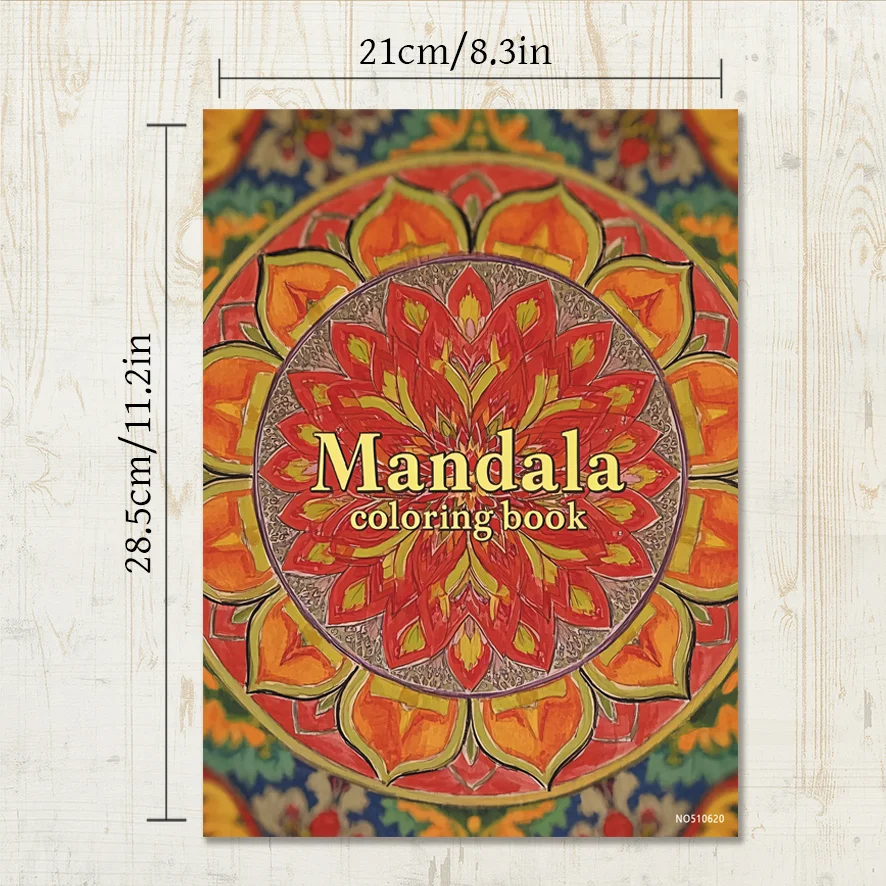 Mandala Adult Coloring Book - 8.3x11.2 inches Stress relief coloring book 22 pages of art therapy illustrations to relieve anxie