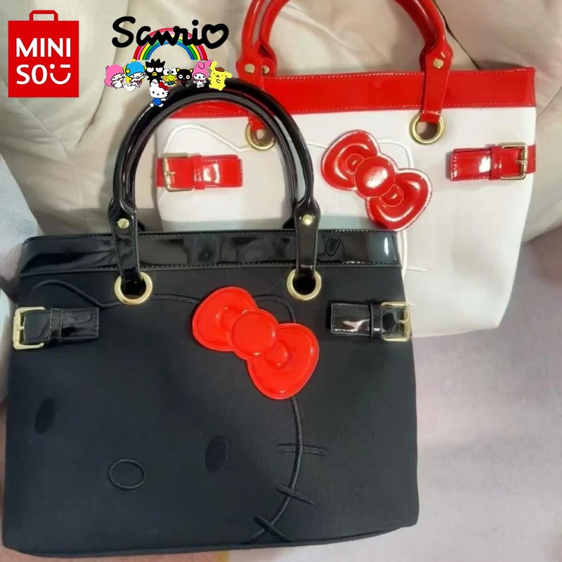 

HelloKitty New Women's Handbag Fashion High Quality Women's Shoulder Bag Cartoon Solid Color Large Capacity Women's Shopping Bag