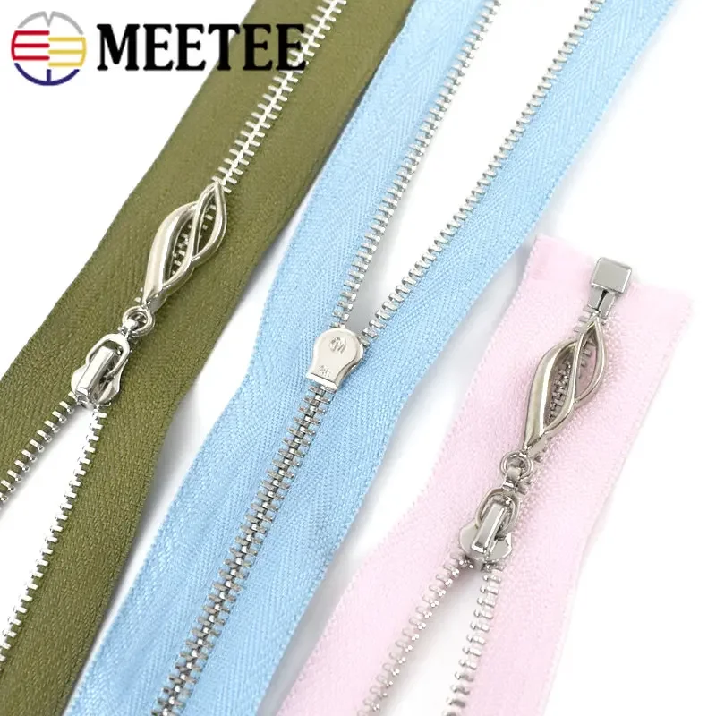 2Pcs 3# Bag Pocket Zippers for Sewing 15-30cm Close-End 40-70cm Open-End Metal Zipper Garment Zips Repair Kit DIY Accessories