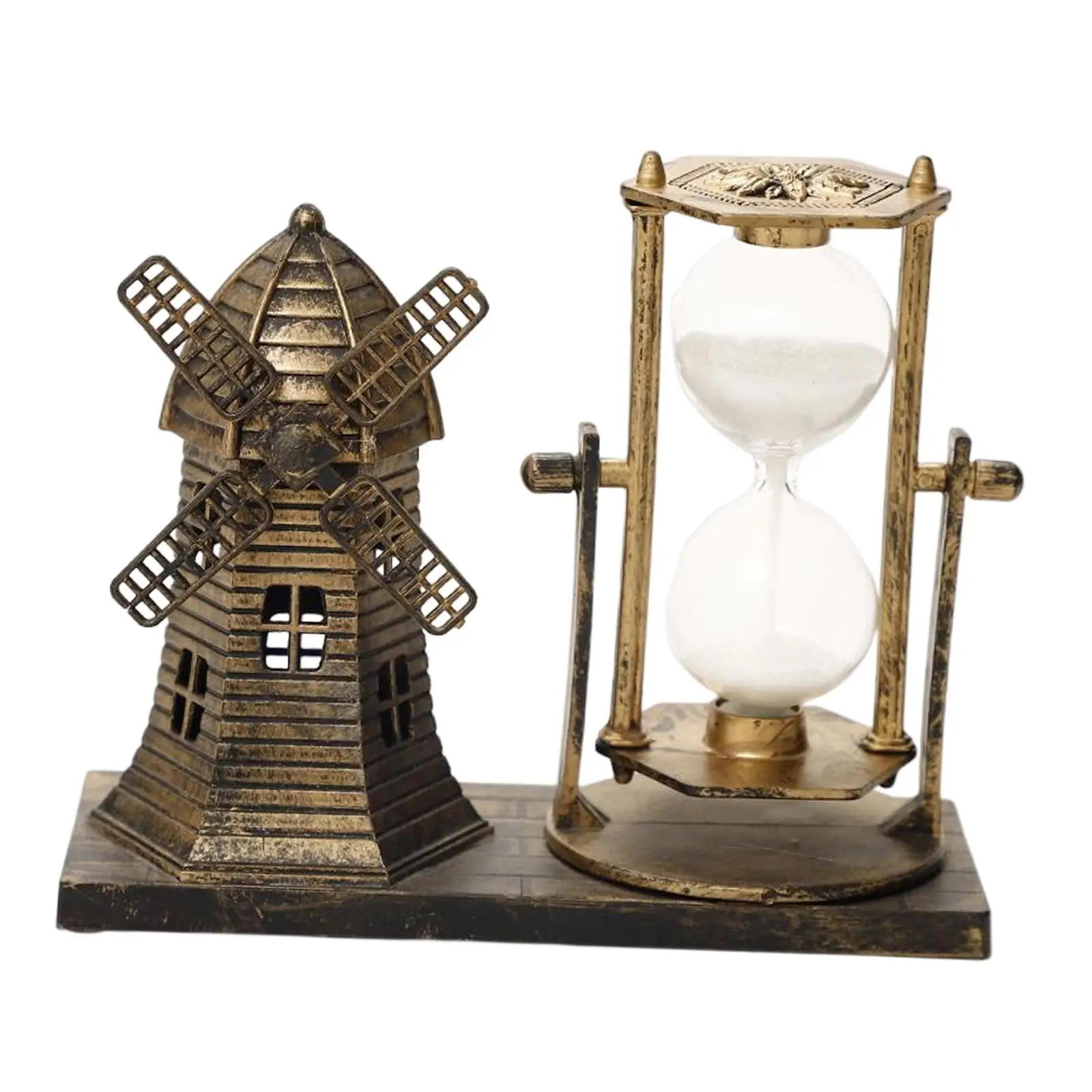 Retro Style Hourglass Sand Timer Figurine Table Centerpiece Creative for Desk