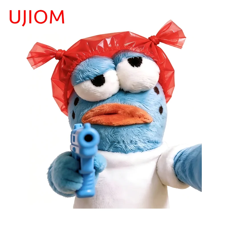 UJIOM Ugly Fish Plastic Headgear Wall Sticker Raise Gun Personality Sunscreen Wardrobe Decal Vinyl Cupboard Vestibulec Decor